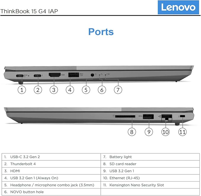 Lenovo ThinkBook 15 Gen 4 Business Laptop 15.6" FHD Touchscreen, Intel 10-Core i7-1255U, 16GB RAM, 512GB PCIe SSD