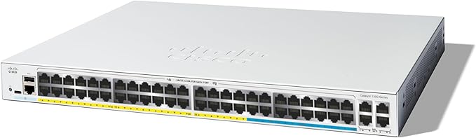 Cisco Catalyst 1300-48MGP-4X Managed Switch, 32 Port GE, 16 Port 2.5GE, PoE, 4x10GE SFP+, Limited Lifetime Protection (C1300-48MGP-4X)