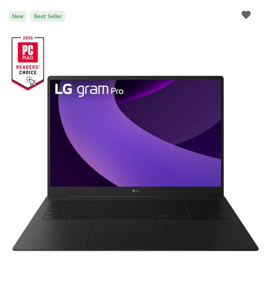 LG gram Pro 17 Inch, Thin and Lightweight Laptop, Windows 11 Pro, Intel® Evo™ Edition - Intel® Core™ Ultra 9, 32GB RAM, 2TB SSD, RTX 5050, Black